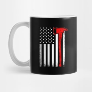 Firefighter American Flag Axe Mug